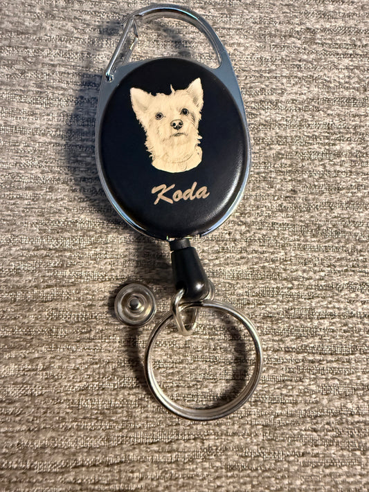 Custom Pet Photo Badge Reel / Key Holder